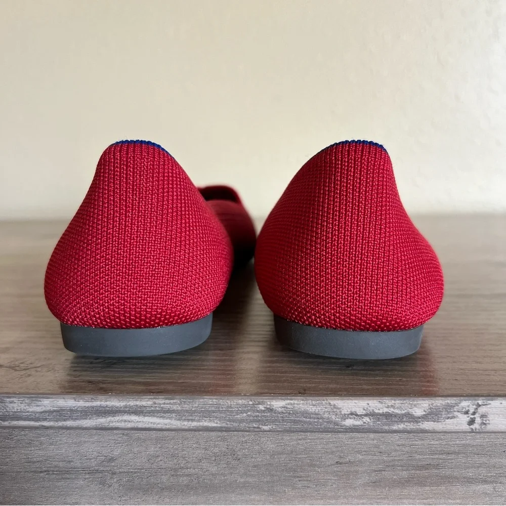Rothy’s The Point Red Flats Women’s Size 7.5 Slip On Casual Washable Lightweight - Picture 5 of 10